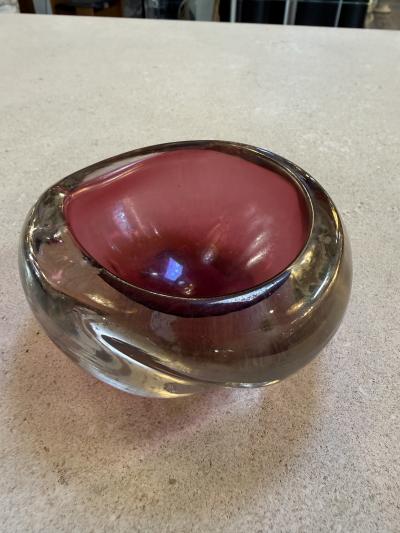  Murano Small Murano Sommerso Ruby Bowl Italy 1960s