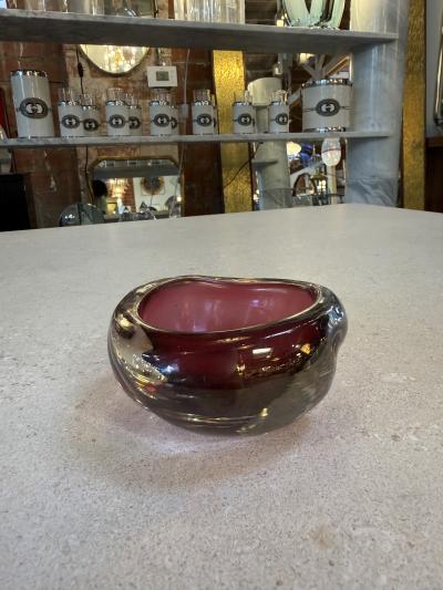 Murano Small Murano Sommerso Ruby Bowl Italy 1960s