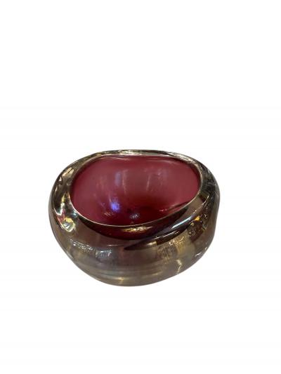  Murano Small Murano Sommerso Ruby Bowl Italy 1960s