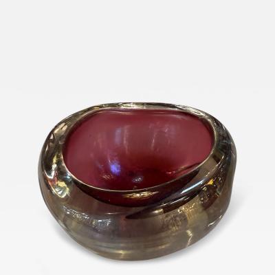  Murano Small Murano Sommerso Ruby Bowl Italy 1960s