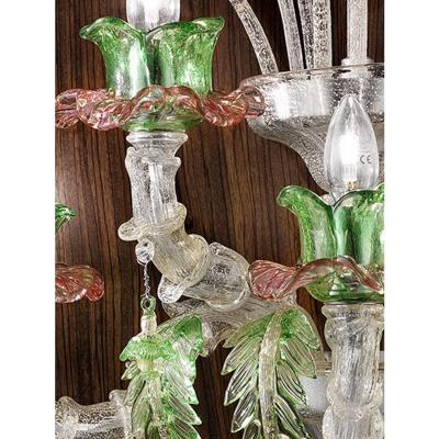  Murano Venetian Floral C Rezzonico Murano Glass Wall Sconce With Silver Leaf
