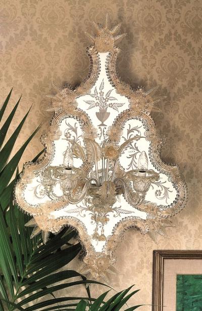  Murano Venetian Mirrored Wall Sconce