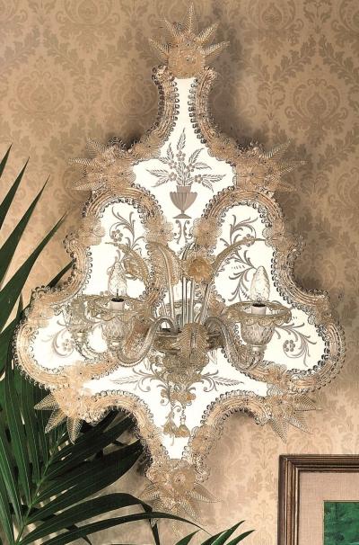  Murano Venetian Mirrored Wall Sconce