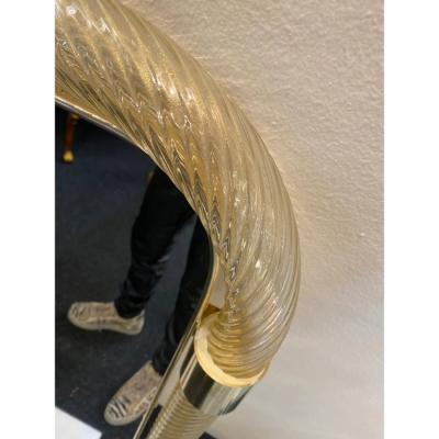  Murano Venetian Torciglione Torchon Murano Glass Wall Mirror in Barovier Style