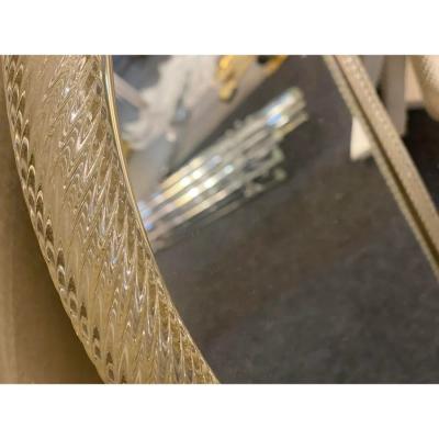  Murano Venetian Torciglione Torchon Murano Glass Wall Mirror in Barovier Style