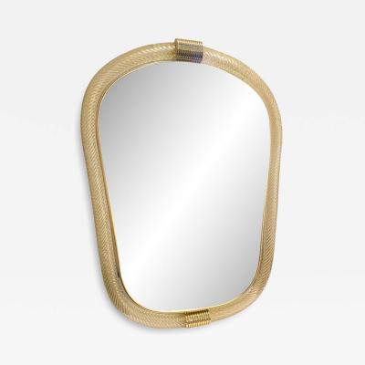  Murano Venetian Torciglione Torchon Murano Glass Wall Mirror in Barovier Style