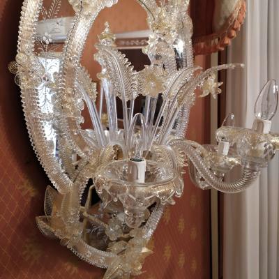  Murano Venetian Wall Sconce Mirrored Applique from Murano