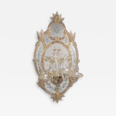  Murano Venetian Wall Sconce Mirrored Applique from Murano