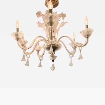  Murano Vintage Crystal Clear Murano Venetian Glass Chandelier