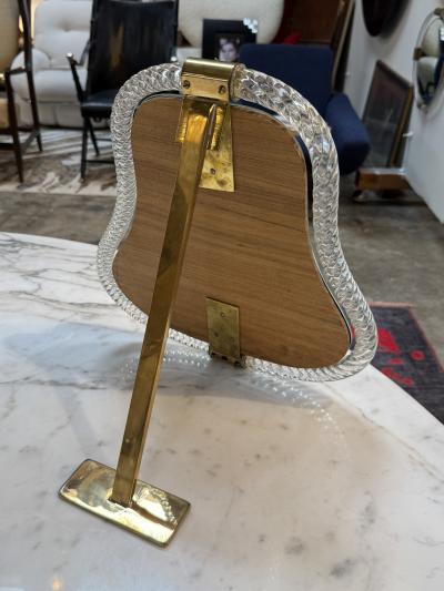  Murano Vintage Murano Style Twisted Art Glass Vanity Mirror with Brass Accents