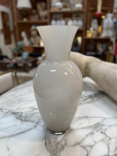  Murano White Murano Art Glass Vase