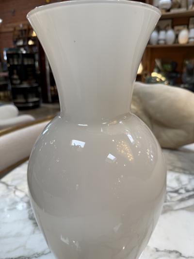  Murano White Murano Art Glass Vase