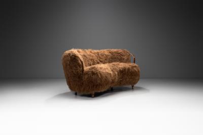 NA J rgensens N A J rgensens M belfabrik Sofa Model 96 in Tibetan Sheepskin Denmark 1950s