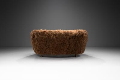  NA J rgensens N A J rgensens M belfabrik Sofa Model 96 in Tibetan Sheepskin Denmark 1950s