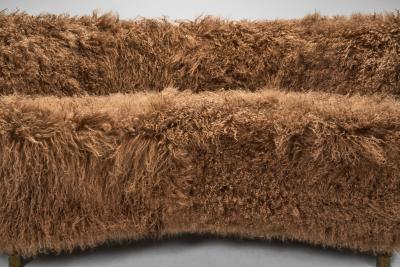  NA J rgensens N A J rgensens M belfabrik Sofa Model 96 in Tibetan Sheepskin Denmark 1950s