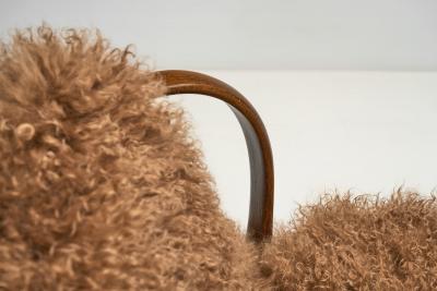  NA J rgensens N A J rgensens M belfabrik Sofa Model 96 in Tibetan Sheepskin Denmark 1950s