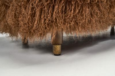  NA J rgensens N A J rgensens M belfabrik Sofa Model 96 in Tibetan Sheepskin Denmark 1950s