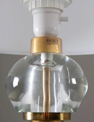  NAFA Midcentury Scandinavian Table Lamp in Brass and Glass