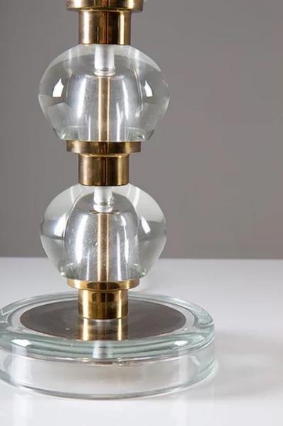  NAFA Midcentury Scandinavian Table Lamp in Brass and Glass