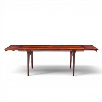  NIELS O MOLLER Niels Moller Danish Rosewood Hidden Leaf Expanding Dining Table with 2 Leaves