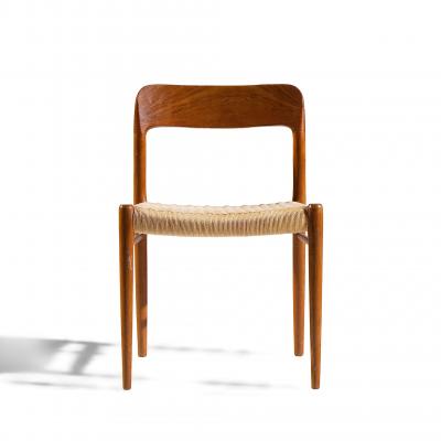  NIELS O MOLLER Niels Moller Model 75 Mid Century Danish Teak and Cane Dining Chairs Set of 4
