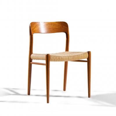  NIELS O MOLLER Niels Moller Model 75 Mid Century Danish Teak and Cane Dining Chairs Set of 4