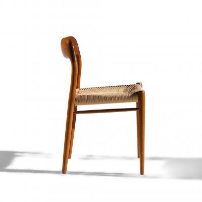  NIELS O MOLLER Niels Moller Model 75 Mid Century Danish Teak and Cane Dining Chairs Set of 4