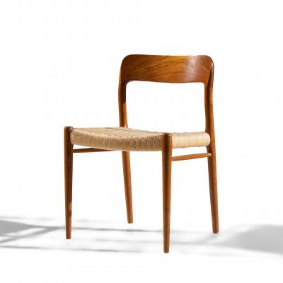  NIELS O MOLLER Niels Moller Model 75 Mid Century Danish Teak and Cane Dining Chairs Set of 4