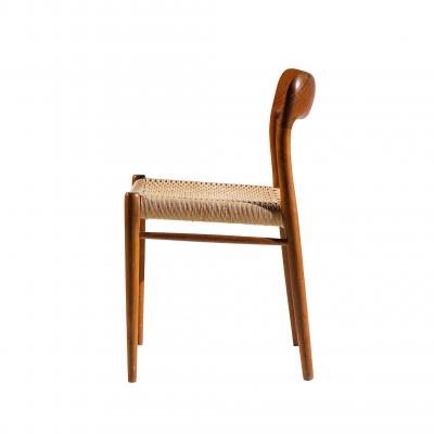  NIELS O MOLLER Niels Moller Model 75 Mid Century Danish Teak and Cane Dining Chairs Set of 4