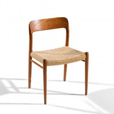  NIELS O MOLLER Niels Moller Model 75 Mid Century Danish Teak and Cane Dining Chairs Set of 4