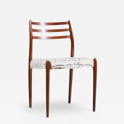  NIELS O MOLLER Niels Moller Model 78 Mid Century Rosewood Dining Chair