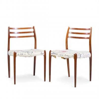  NIELS O MOLLER Niels Moller Model 78 Mid Century Rosewood Dining Chairs Pair