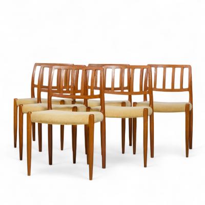  NIELS O MOLLER Niels Moller Model 83 Mid Century Danish Teak Dining Chairs Set of 6
