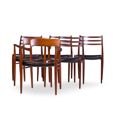  NIELS O MOLLER Niels Moller Models 75 and 78 Danish Teak Dining Chairs Set of 6