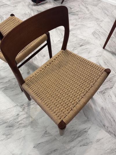  NIELS O MOLLER Set of 10 Mid Century Niels Otto M ller Model 77 Dining Chairs Denmark 1960s