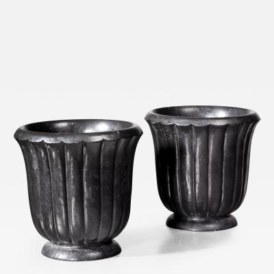  Nafveqvarns Bruk Bengt Wallde pair of cast iron garden urns for N fveqvarns Bruk Sweden