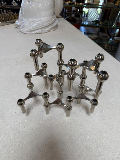  Nagel Stoffi Set of 10 Nagel Stoff Modular Chrome Candle Holders