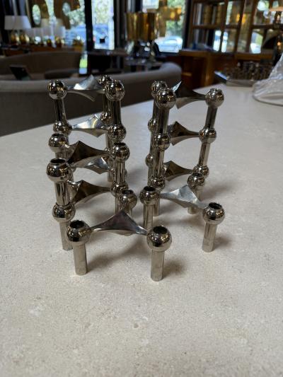  Nagel Stoffi Set of 10 Nagel Stoff Modular Chrome Candle Holders