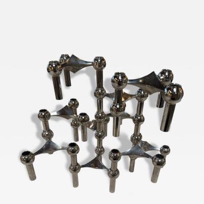  Nagel Stoffi Set of 10 Nagel Stoff Modular Chrome Candle Holders