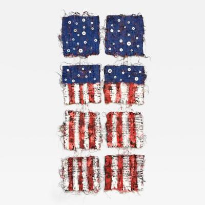  Nancy Billings Textile Art Nancy Billings Textile Art Democracy Hanging by a Thread IV Flag