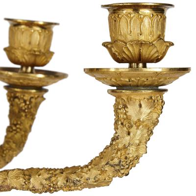  Nast Porcelain Manufactory French Empire period Egyptian style porcelain candelabra