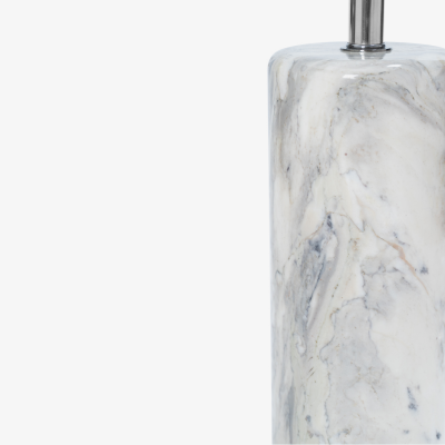  Nessen Studios Arabescato Marble Nickel Table Lamp by Walter von Nessen for Nessen Lamps
