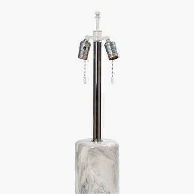  Nessen Studios Arabescato Marble Nickel Table Lamp by Walter von Nessen for Nessen Lamps
