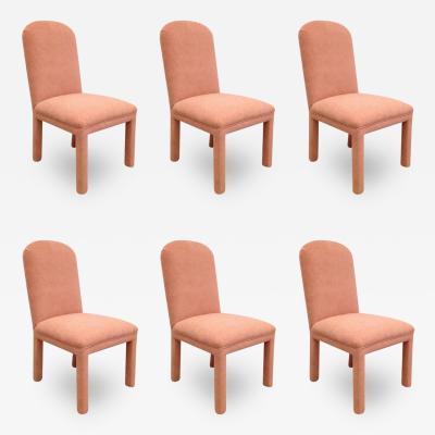  Nessen Studios Karl Springer Style Set of Six Dining Chairs in Ultrasuede