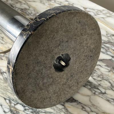  Nessen Studios Large Bauhaus or Art Deco Style Chrome and Marble Table or Desk Lamp