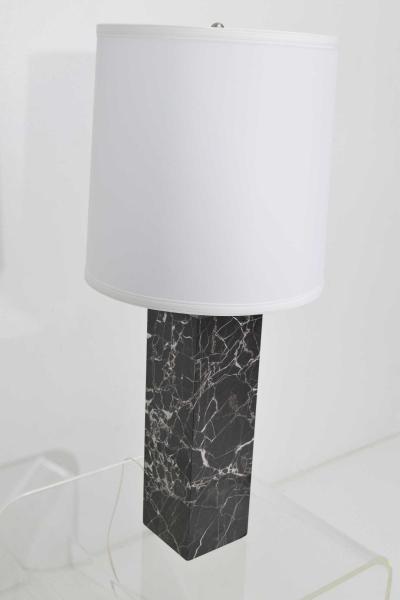  Nessen Studios Nessen Studio Marble Table Lamps in Black Marble