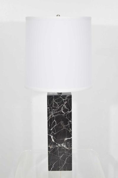  Nessen Studios Nessen Studio Marble Table Lamps in Black Marble