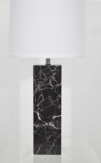  Nessen Studios Nessen Studio Marble Table Lamps in Black Marble