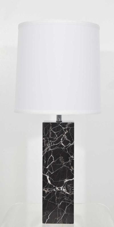  Nessen Studios Nessen Studio Marble Table Lamps in Black Marble