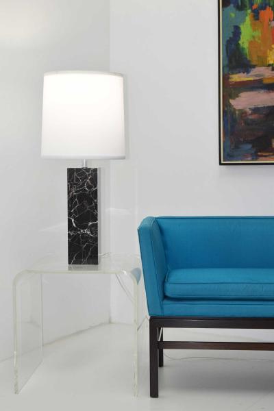  Nessen Studios Nessen Studio Marble Table Lamps in Black Marble